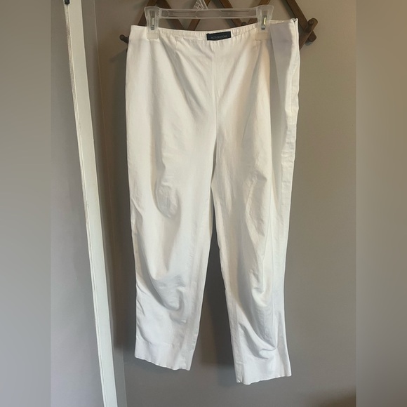 Piazza Sempione Audrey Straight-Leg Cropped Pants white flat front EU 48/14 - Picture 2 of 5